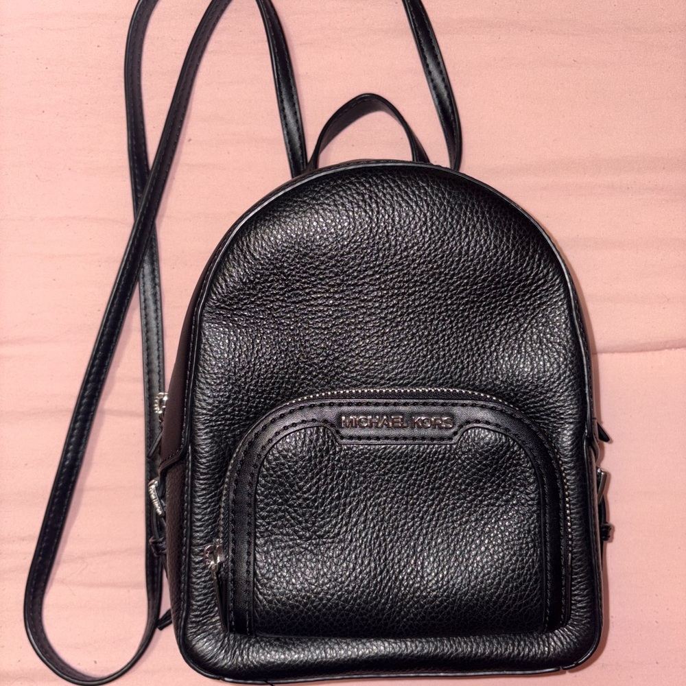 Michael Kors Pebbled Black Leather Backpack